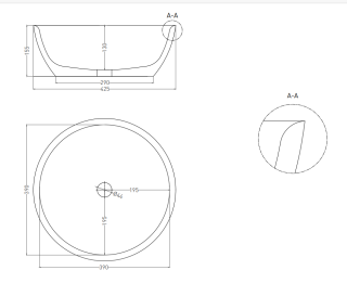 Накладная раковина Salini Alda 02 S-Sense 1102210MRF 43см RAL полностью
